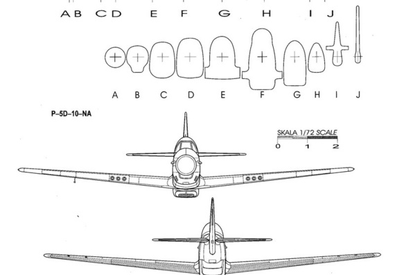North American R-51 Mustang drawings (figures)